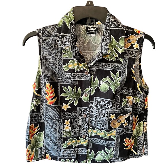 Malia Tops - Kane Malia vintage size small sleeveless women’s Hawaiian shirt